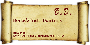 Borbándi Dominik névjegykártya