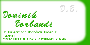 dominik borbandi business card